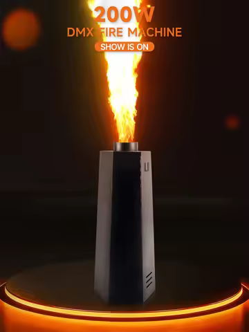 Areyourshop 200W DMX Cold Flame Machine, Stage Pyro Launcher, Flame Spraying Projector for DJ Club C