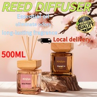 现货 200ml 500ml Home Fire-Free Fragrance Reed Diffuser Sleep Aid Bedroom Air Freshener Home Decor居家大容