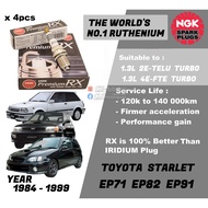 NGK Premium RX Spark Plug - Toyota Starlet EP70 EP82 EP91 1.3L 2E-TELU SOHC 4E-FTE DOHC Turbo ( Year