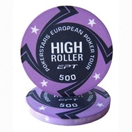 Fiches Ceramic EPT European Poker Tour High Roller Replica Value 500 for Poker Tournament Games Blis