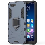 Topewon OPPO A3s Case Hard Armor Stand Ring Cover Soft Frame Silicone Phone Casing