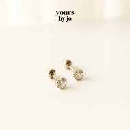 Yours by Jo S925 Sterling Silver Crown Spark Barbell Earrings