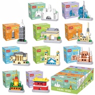 BUILDING BLOCK TOYS 7 WONDERS OF THE WORLD BUILDING BRICK/ TOYS BLOCK DISPLAY FIGURE WORLD MIRACLE M