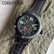 [Original] Cerruti 1881 CTCIWGM2112102 Quartz Analog Men Watch with Black Silicon Nylon Strap