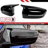 FOR 18-24 BMW G42 G30 G11 G15 M STYLE GLOSS BLACK SIDE MIRROR COVERS REPLACEMENT