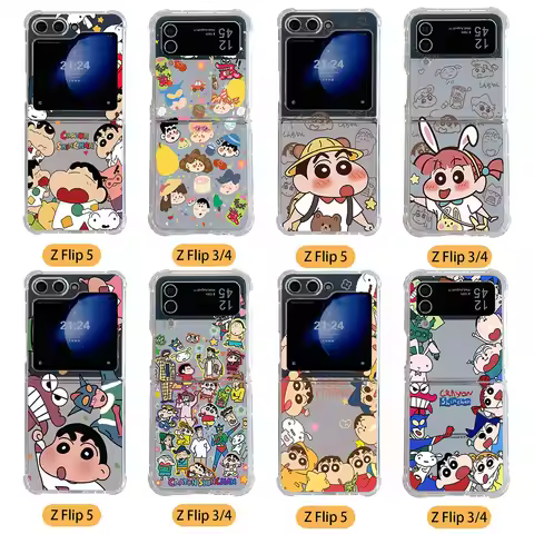 Funny Anime Crayons Shins-chans Phone Case for Samsung Galaxy Z Flip 3 4 Z Flip 5 6 Z Fold 4 5G PC S