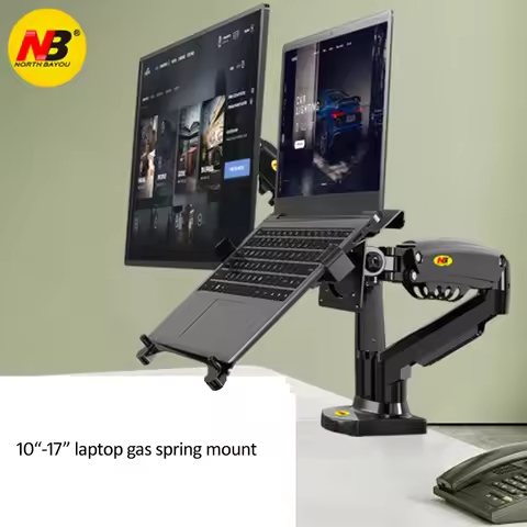 NB F160 10-17.3" laptop mount 360 rotate 10-27" air press full motion gas strut lcd tv table screen