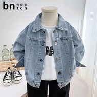 Boys Spring Autumn Denim Jacket Pure Color Trendy Baby Clothes Baby Boy Clothes Handsome Childrens O