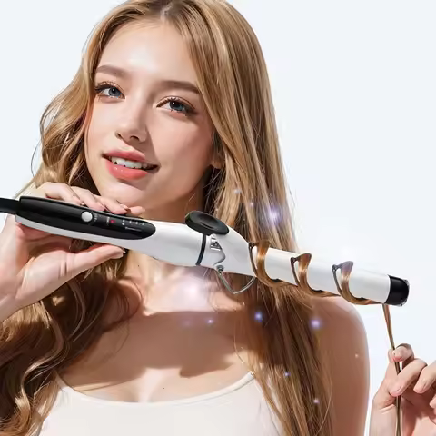 Professional Big Wavy Hair Curler Quick Heating Up Electric Nano Ceramic Curler 25Mm Curler Professi