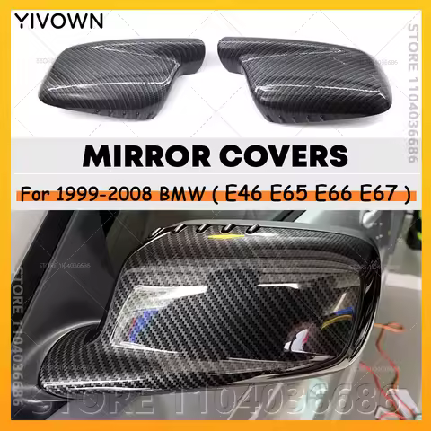 For 1999-2008 BMW E65 E66 E67 E46 Coupe E46 Cabrio 1Pair Car Rearview Mirror Covers Trim Caps 511670