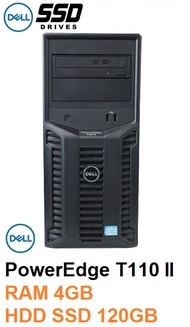 Dell PowerEdge T110 II Intel Xeon E3-1220 V2  3.10GHz /RAM 4GB /HDD SSD 120GB /DVD-RW