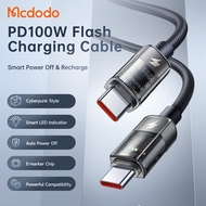 Mcdodo Auto Power Off 100W Type C to Type C Fast Charging Cable QC 4.0 For Laptop Xiaomi Samsung All Type C Phone CA-284