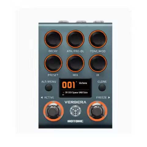 Hotone Verbera Convolution Reverb Pedal Stereo Convolution Reverb Pedal with IR Engine, LCD Screen a
