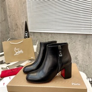 Grain Leather Sheepskin-Lined Boots - 4 Inches Shaft, 7cm Heel, Rubber Sole, Sizes 34-40 (Custom Up 