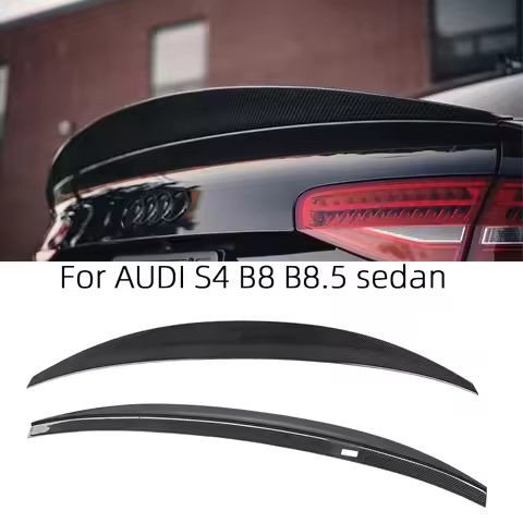 For AUDI S4 B8 B8.5 sedan HK Style Carbon fiber Rear Spoiler Trunk wing 2008-2016