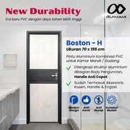 ALPHAMAX Boston-H Pintu Rumah Pintu Kamar Mandi Pintu Gudang Pintu PVC + Aluminium 70 x 195cm