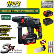 HITZ Professional 20V 3Function Brushless Cordless Rotary Hammer HB-5355 HB5355 HB 5355 COMBO Bosch Dust Cup &amp; Drill Bit