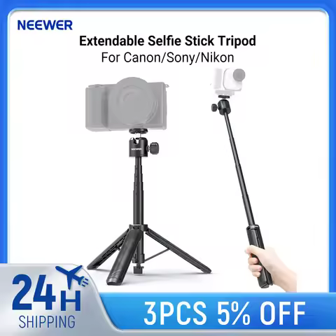 NEEWER Extendable Selfie Stick Tripod, Metal Stand Handle Grip For Canon G7X Mark III Sony ZV-1 RX10