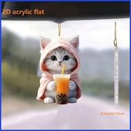 Car Decor Ornament Car Interior Decor Cat Pendant Car Decor Animal Cat Pendant for Car Window Bag Ke