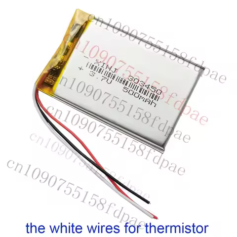 OK 3.7v 500mah 1.85Wh NTC 3-Wires Thermistor Li Polymer Rechargeable Battery 303450