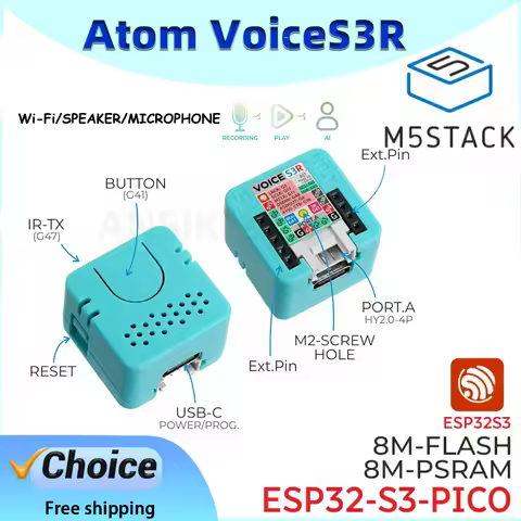 M5Stack Atom VoiceS3R interaction controller ESP32-S3 chip supports Wi Fi connection for Smart Home 