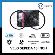 Wheelset rims, 18 inch bicycle rims, ready to use