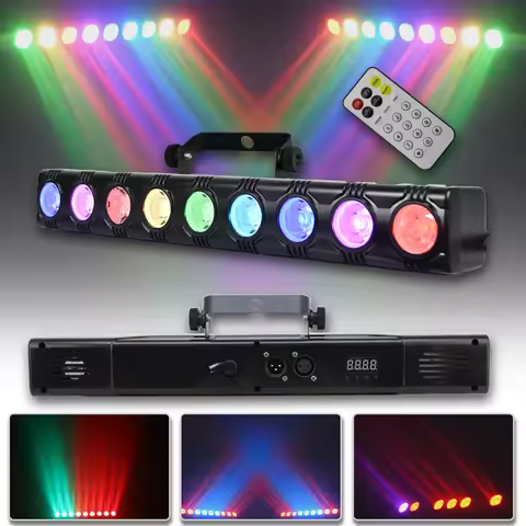 NEW LED RGB 3in1 9x12W Bar Light Horse Racing Strobe Beam Wash Effect Club Dj Disco DMX Single Contr