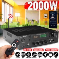 Sunbuck 2000W Home Theater Power Amplifier Bluetooth Power Amplifiers Stereo Audio Karaoke 2CH Big Toroidal Transformer