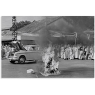Vietnam War Buddhist Self Immolation Poster (5) Canvas for Living Room Bedroom Decor 12x08inch(30x20