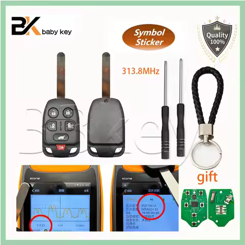 BBkey N5F-A04TAA 6 Buttons 313.8MHz Remote Key Fob for Honda Odyssey 2011 2012 2013 N5FA04TAA