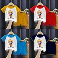 Asher Kids - COLORED KIMONO T-SHIRT SET FOR BOYS AND GIRLS WITH NARUTO MOTIF | COLORED CLOTHES SET F
