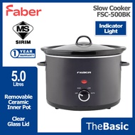 FABER 5.0L Tempered Glass Lid Slow Cooker ( FSC-500BK / FSC500BK )