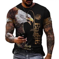 2022 Retro 3d Eagle t-Shirt Men Printed Animal Round Neck Short Sleeve Oversized Top t-Shirt Homme 6xl Men's Eagle Clothing