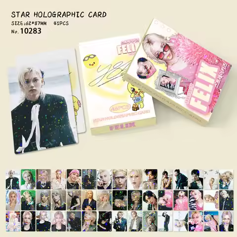 Kpop Stray Kids BANGCHAN FELIX Avatar Photocards 45PCS Sparkle Glitter Star Cards SKZOO Collectible 