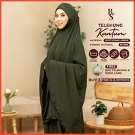 Telekung Travel mini pouch Berdagu Umrah Kain Sembahyang Dewasa sejuk dan lembut putih Bellascha