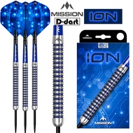 MISSION STEEL TIP DART - 22G/24G/26G/28G/30G ION Blue Silver PVD 95% Tungsten Darts (ARROW DART KELU