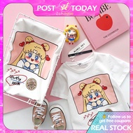 Ready Stock 100%cotton Kids Tshirts Cartoon Sailor Moon Tshirts Girl Tshirts Tsukino Usagi Printing 