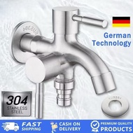 304 stainless steel 2 way faucet valvet bibcock faucet 2 in1 out head two way water faucet