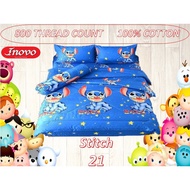 [✔]🎁BUY NOW Get 1 MYSTER GIFT🎁Stitch Cartoon Single / Queen / King Size Bedsheet (21)