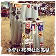 Packet mail net red large Rimowa travel box sticker luggage Trolley Case Laptop Luggage Waterproof