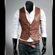 Men's semi-Leather Vest Leather Vest for men