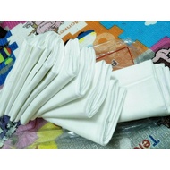 ผ้าอ้อมสาลูอองฟอง ยี่ห้อ Nes's ขนาด 27 x27  ผ้าสีขาวล้วน กุ้นขอบขาว (แพค 6 ผืน) ผ้าอ้อมแบบซักได้