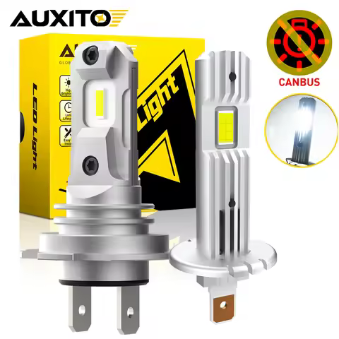AUXITO 2Pcs Canbus H7 H1 LED Bulb Car Headlight Bulb H1 LED Head Fog Light Fanless Wireless 1:1 Mini