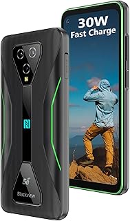 Blackview Rugged Smartphone, BL5000 5G Phones Unlocked Dual SIM Smartphone with 6.5" FHD Display, 8GB +128GB Big Storage,4980 mAh Massive Battery, 30W Fast Charging, Face Detection Smartphone Tmobile