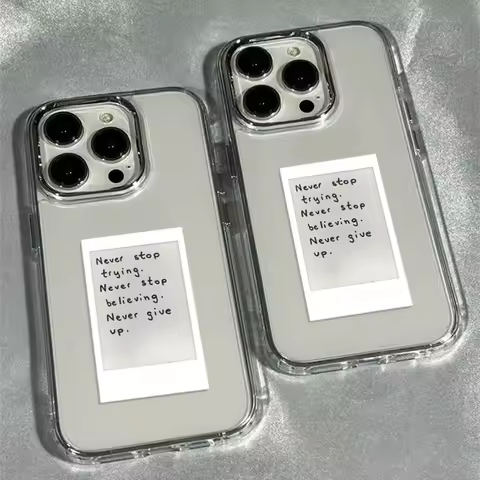 Fashion English Never Give Up Phone Case For iPhone 17 16e 16 15 14 13 12 11 Pro Max X XR XSMAX 8 7 