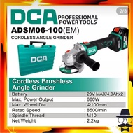 DCA (ADSM100) 4'' Brushless Cordless Angle Grinder 2BATTERY SET