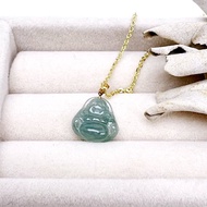 有緣。項鍊 翡翠 18K扣頭 I 小佛公 天然A貨翡翠 瓜地馬拉 I