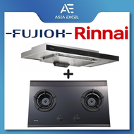 FUJIOH FR-MS2390R 90CM SUPER SLIM COOKER HOOD WITH GESTURE CONTROL + RINNAI RB-2GI 2 BURNER INNER FL