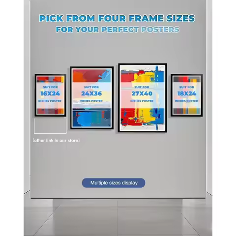 Fumiture -27x40 Inch LED Backlit Movie Poster Frame Light Box Aluminum Wall Mount Magnetic Display