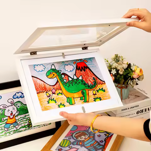 Magnetic Art Frames for Kids A3 A4 Changeable Children Photo Frame Drawing Painting Pictures Display